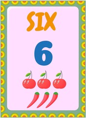 Preschool and toddler math with cherry and chili design