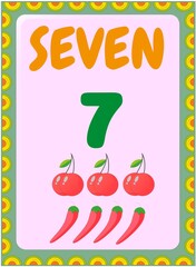 Preschool and toddler math with cherry and chili design
