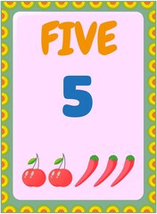 Preschool and toddler math with cherry and chili design