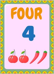Preschool and toddler math with cherry and chili design