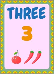 Preschool and toddler math with cherry and chili design