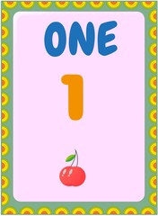 Preschool and toddler math with cherry and chili design