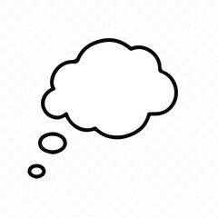 Think bubble isolated. Trendy think bubble in flat style. Modern template for social network and label. Creative thought balloon. Cloud line art, vector illustration