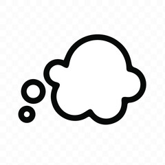 Think bubble isolated. Trendy think bubble in flat style. Modern template for social network and label. Creative thought balloon. Cloud line art, vector illustration