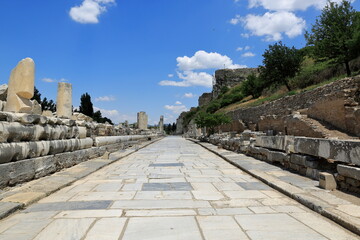 Fototapeta na wymiar Ancient city of Ephesus, Turkey. A view Ancient street.
