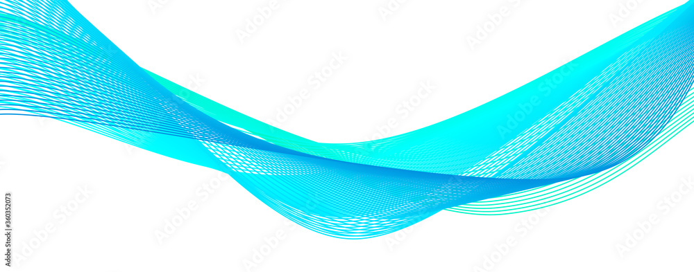 Poster Abstract background with blue wave. Flowing colorful dynamic lines. Vector illustration.