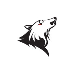wolf head unique logo design vector illustration