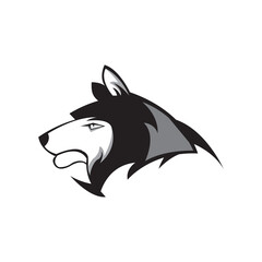 wolf head unique logo design vector illustration
