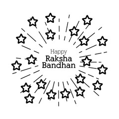 Naklejka premium happy raksha bandhan fireworks splash with stars line style