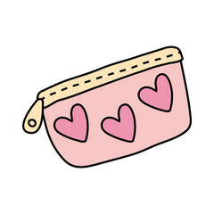 pencils case with hearts free form style icon