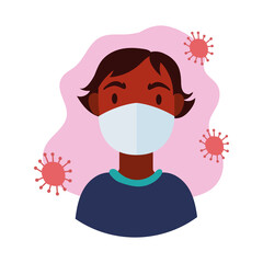 hindu man wearing medical mask block style