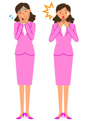 驚く女性と悩む女性
