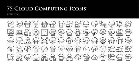 75 Cloud Computing Icons