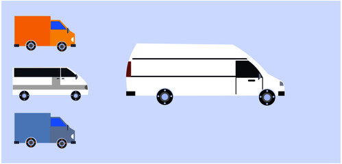 Cargo delivering cars and trucks.