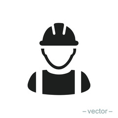 Construction worker icon. Vector illustration. EPS 10.