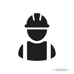 Construction worker icon. Vector illustration. EPS 10.