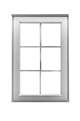 White wood window frame isolated on white background