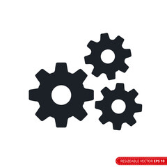 Gear Icon Vector Template, Flat Design Engineering Cogwheel. EPS 10.