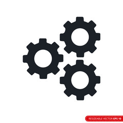 Gear Icon Vector Template, Flat Design Engineering Cogwheel. EPS 10.