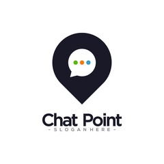 Chat Point Logo Template Design. Vector illustration.