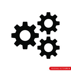 Gear Icon Vector Template, Flat Design Engineering Cogwheel. EPS 10.