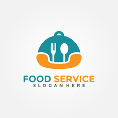 Food Service Logo Vector. Food Ordering Logo Design Template. 