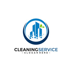Building cleaning service logo vector. City logo. Creative cleaning logo template design.