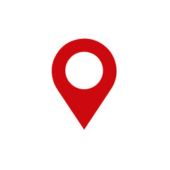 Pin Location Mark Sign Icon Vector Illustration. Red pin with solid style. EPS 10