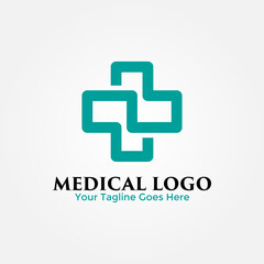 Medical Cross Logo Design Template. Vector Illustration.