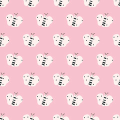 seamless pattern, butterfly art surface design for fabric scarf and decor
