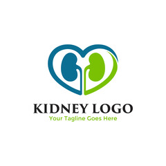 Love Kidney logo vector combination. Creative urology logo concept design template. 