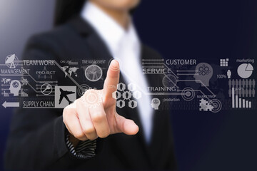 business woman , Touch screen concept