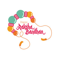 happy raksha bandhan wristband with balls flat style