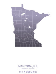 Fototapeta premium minnesota map. us states vector map series. 