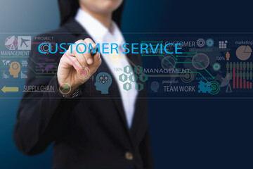 business woman , Touch screen concept