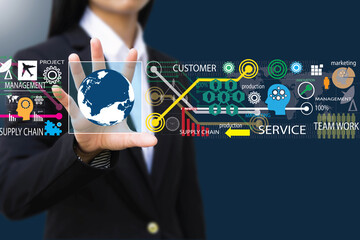 business woman , Touch screen concept