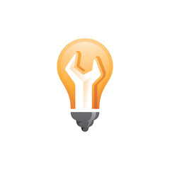 Light Bulb and Wrench Spanner Logo Icon