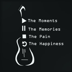 electric guitar vector illustration with texts