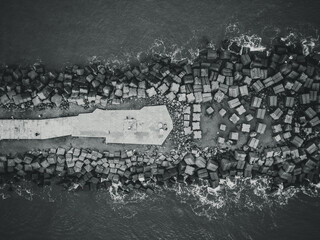 Aerial view of a jetty at Boca del Río Veracruz