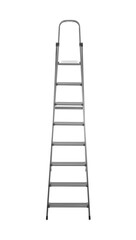 Modern metal stepladder isolated on white. Construction tool