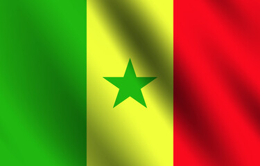 Senegal flag vector illustration. Accurate dimensions, elements proportions and colors.