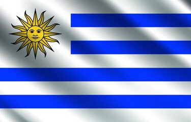 Uruguay flag vector illustration. Accurate dimensions, elements proportions and colors.