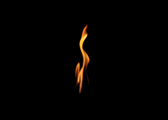 Beautiful bright fire flames on black background