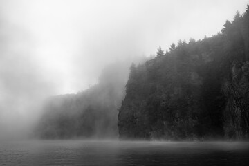 Fog in the cliffs