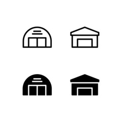 Hangar Icon Logo Vector Symbol. Garage Icon - obrazy, fototapety, plakaty