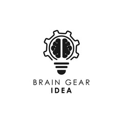 Brain bulb logo innovation design vector