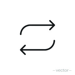 Fototapeta premium double reverse arrow, replace icon, exchange linear sign on white background - editable vector illustration eps10