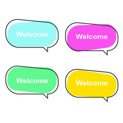 Simple welcome banner vector illustration. EPS 10.