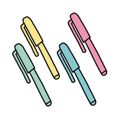 Obraz premium set of pens free form style icons