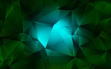 Dark Green vector cover in polygonal style. Decorative design in abstract style with triangles. Pattern for commercials.